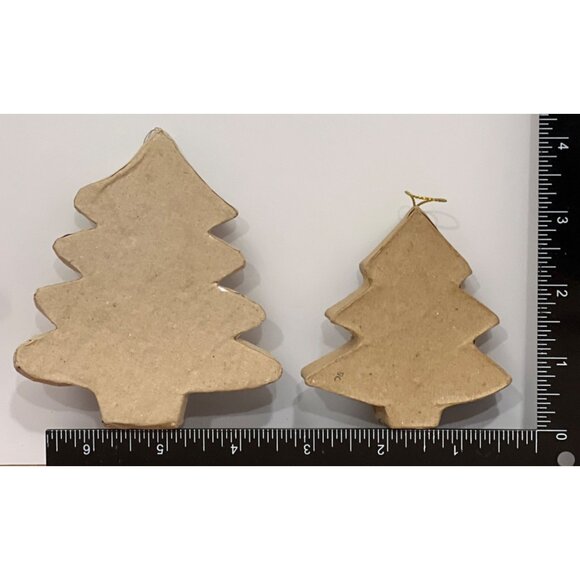 Paper Mache DIY Christmas Tree Shaped Ornaments By Michaels set of 3 - Picture 2 of 5